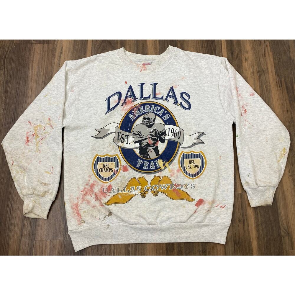 VTG 90s 1993 Glory Days USA NFL Dallas Cowboys double-sided graphic sweatshirt L